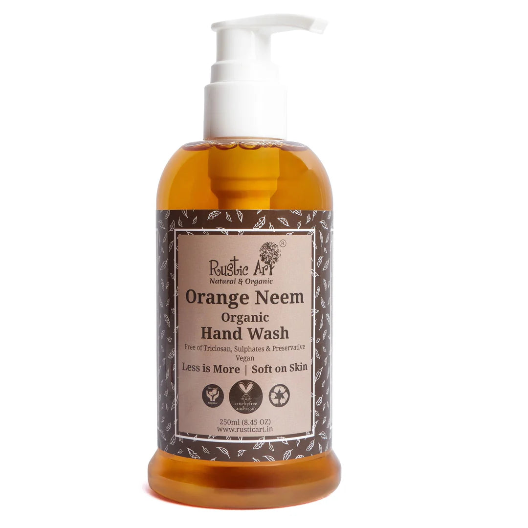 Hand Wash | Orange Neem Hand Wash - Organic - Rustic Art - 250ml