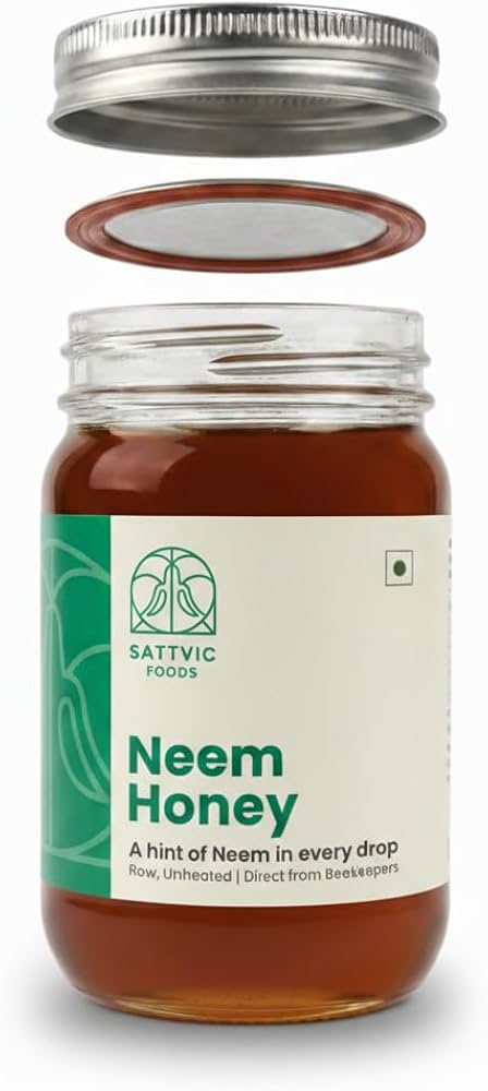 Honey | Neem Honey (Raw &amp; Unheated)-Direct Form Beekeepers - Sattvic Food - 570gm