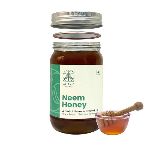 Honey | Neem Honey (Raw &amp; Unheated)-Direct Form Beekeepers - Sattvic Food - 570gm