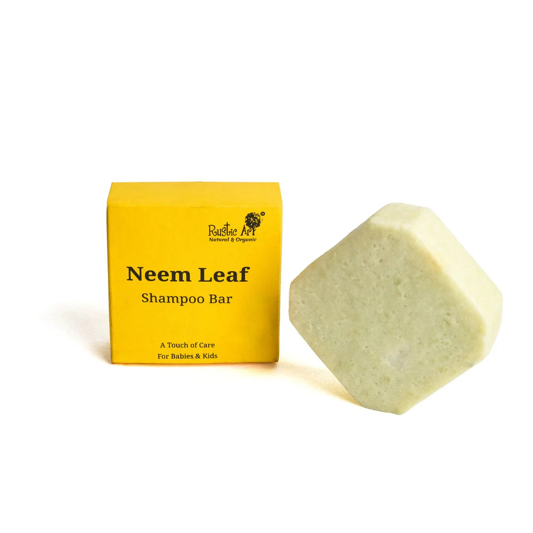 Shampoo | Neem Leaf Shampoo Bar For Babies &amp; Kids - Rustic Art - 75gm