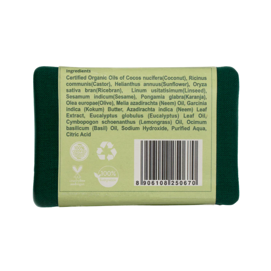 Soap | Neem Soap - Enriched With Karanja &amp; Eucalyptus Oil - Rustic Art - 100gm