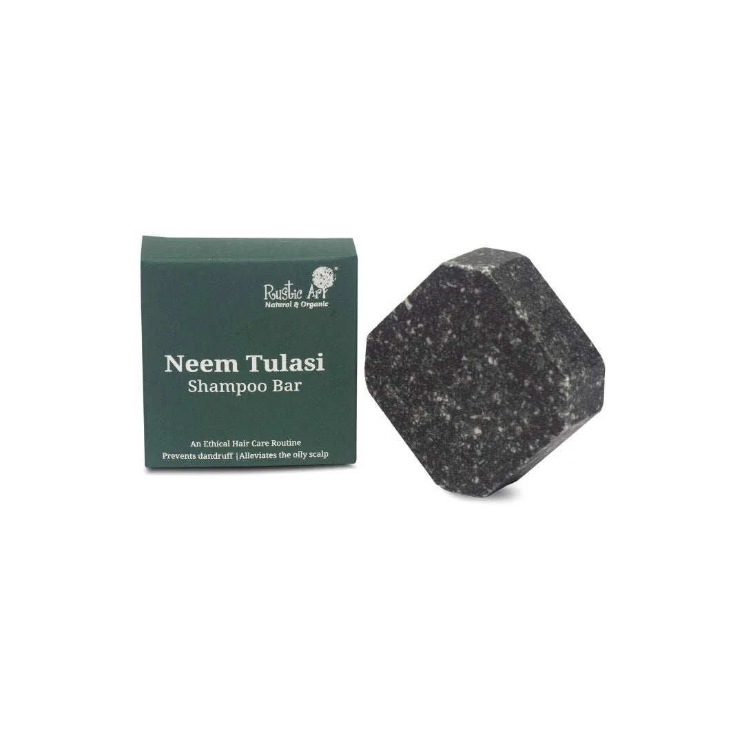 Shampoo | Neem Tulsi Hair Shampoo Bar - Rustic Art - 75gm