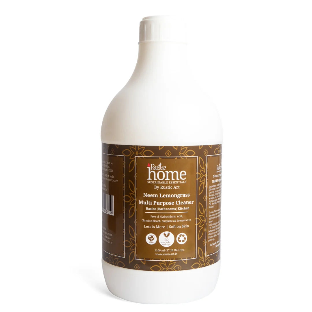 Neem Lemongrass Multipurpose Cleaner | Less is more | Soft on Skin Rustic Art – 1100gm