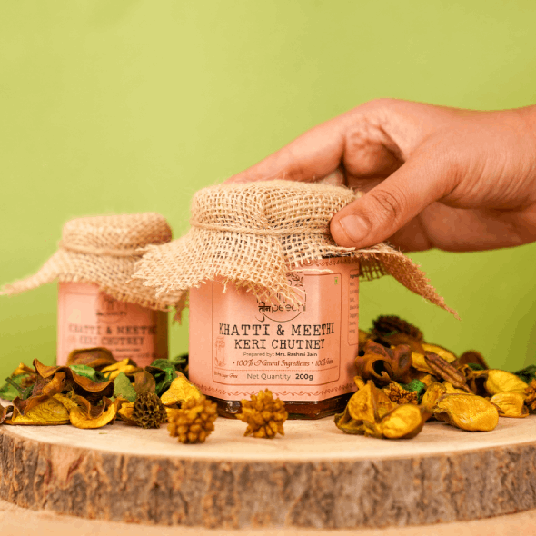 Chutney | Keri Ki Khatti Meethi - 100% Jain - Sweet & Spicy Flavour - No Added Preservatives, Flavour & No Added Sugar - Teen Peedhi - 200gm