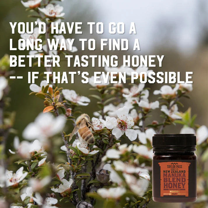Honey | New Zealand Manuka Blend Honey - MG050 - Antibiotic Free - Taylor Pass Honey - 250gm