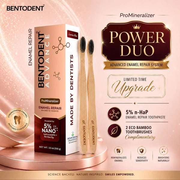 Toothpaste Advance | Pro Mineralizer (Enamel Repair)  5% Nano Hydroxyapatite &amp; Licorice Mint-Vegan, &amp; Cruelty Free -  Glycerin Free, Fluoride Free &amp; No Added Artificial Colors - Bentodent - 100gm