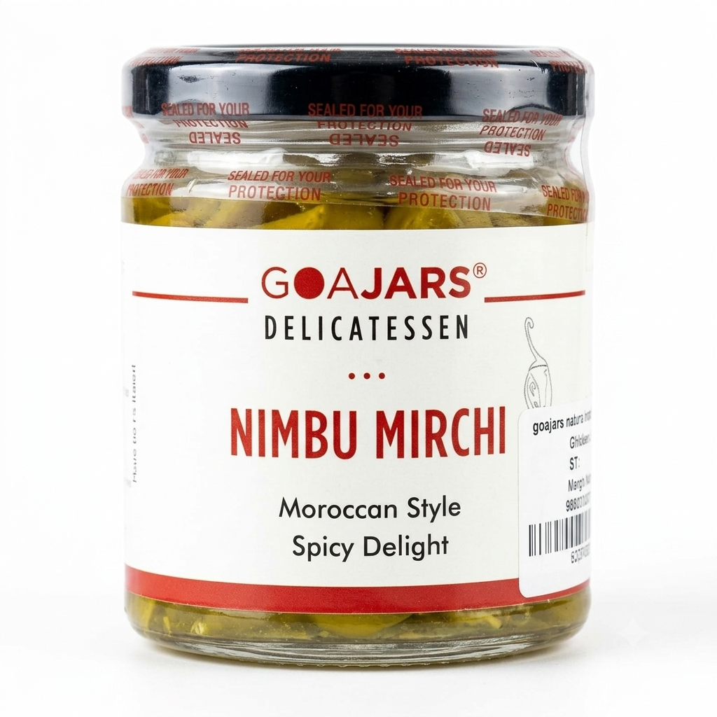 Nimbu Mirchi (Moroccan Style)-Spicy Delight - 100% Natural - Vegan &amp; Gluten Free-No Preservative - GOAJARS - 180gm