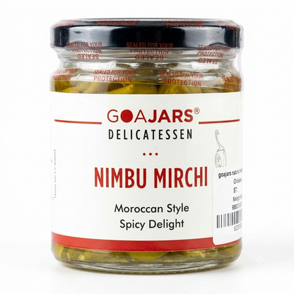 Nimbu Mirchi (Moroccan Style)-Spicy Delight - 100% Natural - Vegan &amp; Gluten Free-No Preservative - GOAJARS - 180gm