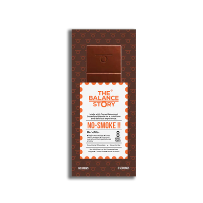Dark Chocolate | 50% Dark – NO SMOKE – 8 Herbs Powder – Bean To Bar – Vegan, Gluten Free, No Emulsifiers, No Artificial Fillers, No Additives &amp; No Added Preservatives – The Balance Story – 60gm