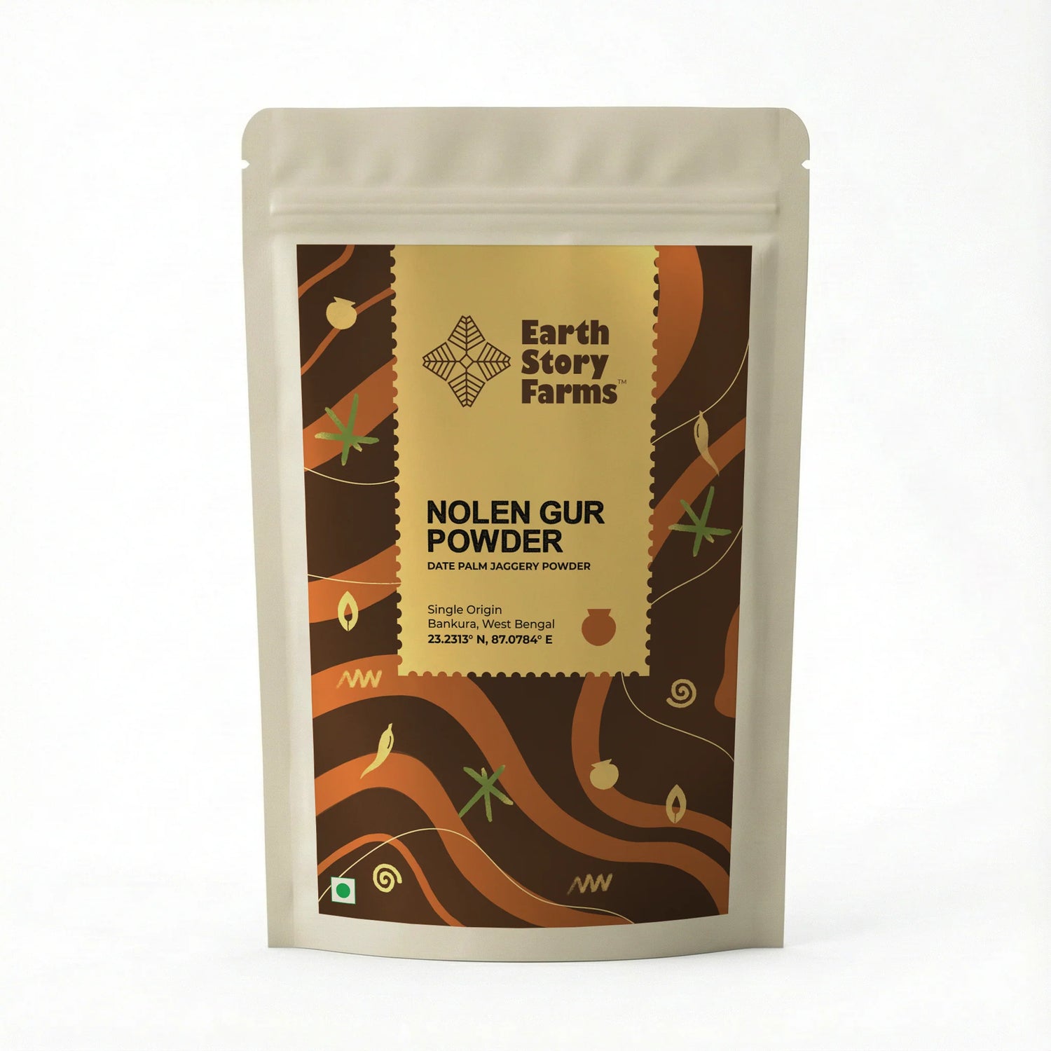 Gur | Nolen Gur Powder-Date Palm Jaggery Powder - No Added Sugar &amp;amp; Chemical Free - Earth Story Farms- 400gm