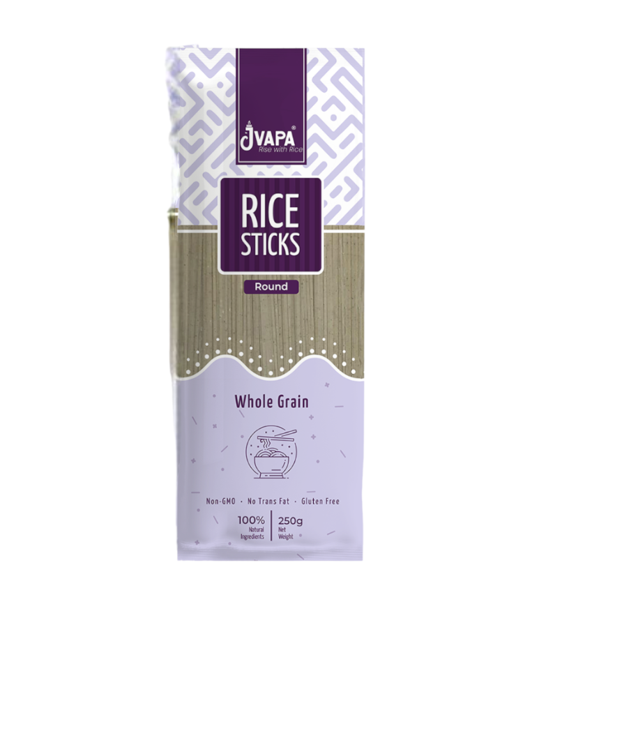 Noodles | Rice Stick (Whole Grain) – Round – Gluten Free, Non Gmo &amp;amp; No Trans Fat – Jvapa – 200gm