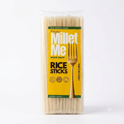 Noodles | Rice Sticks  Fetticcine -Gluten Free,Vegan- Asian Style &amp; Pad Thai Ready -Baked Not Fried -No Refined Wheat Flour , No Maida-No Artificial Additives, No Preservatives – Kuizeens – 220gm