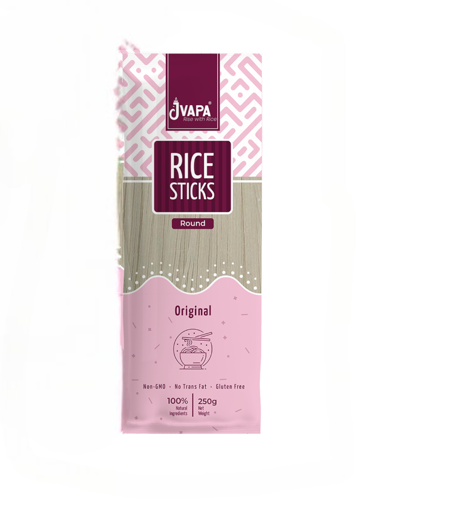 Noodles | Rice Stick (Original) – Round – Gluten Free, Non Gmo &amp;amp; No Trans Fat – Jvapa – 200gm