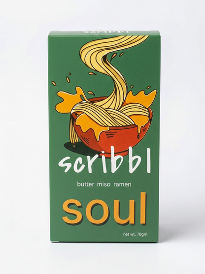 Noodles | Soul (Butter Miso Ramen)-Craft Meets Convenience-Slurp Spill - No Artificial Colors, Non GMO, Dairy Free – Scribbl - 70gm