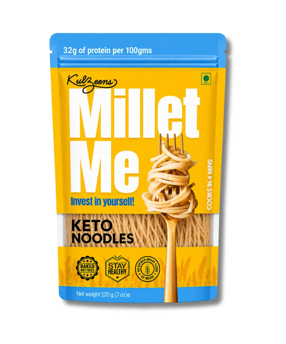 Noodles| Millet Me (Keto Noodles) -Ultra Low-Carb &amp; Weight Loss Friendly -No Artificial Additives, No Preservatives – Kuizeens – 220gm