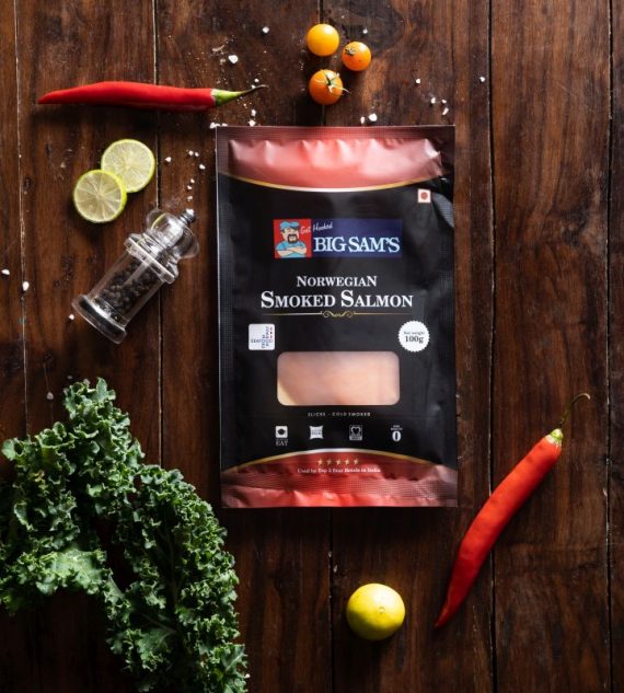 Norwegian Smoked Salmon - Ready To Eat, Vacuum Pack, Rich In Omega-3 & Zero Trans Fat - Big Sams - 100gm