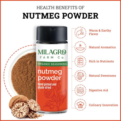 Seasoning | Nutmeg Powder - Healthy Meals – Organic Seasoning – Milagro Farm Co. – 60gm
