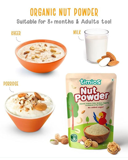 Powder | Nut Powder- Vitamin and Mineral Rich Nut Powder -Made with Jaggery for sweetness- No Added Preservatives &amp; Chemical Free - Timios - 100gm