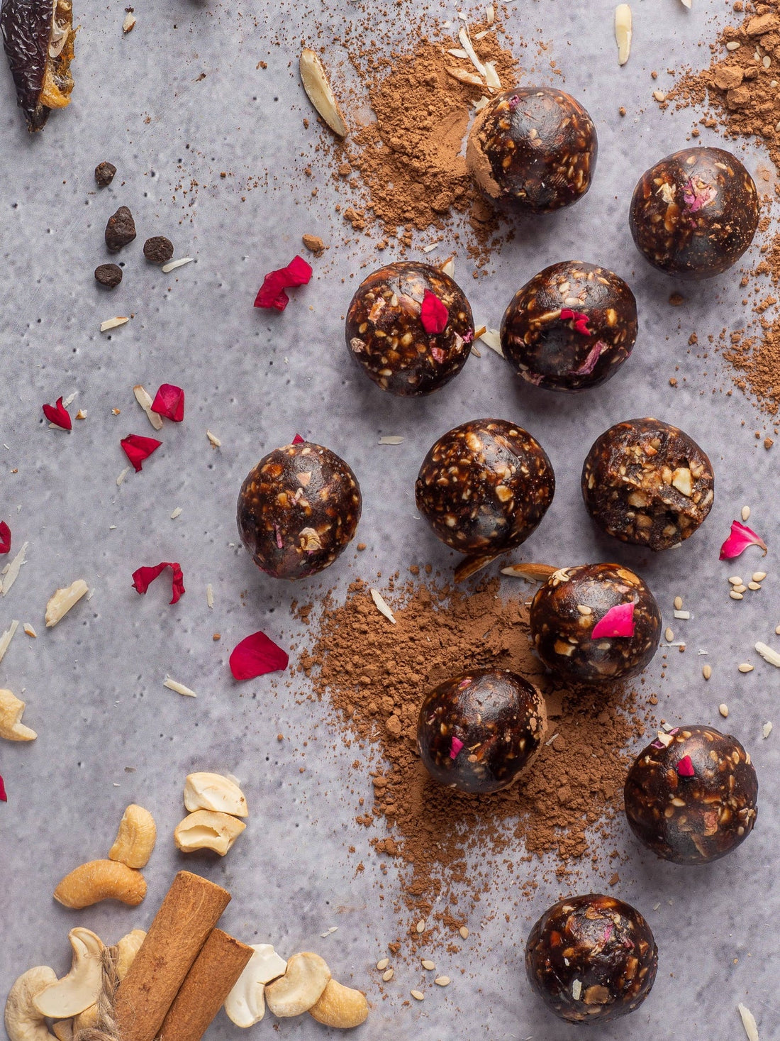 Nutty Date Rose Rochers | Gluten Free, No Added Preservatives, No Added Sugar & Rich In Iron - Bites Of Bliss - 115gm