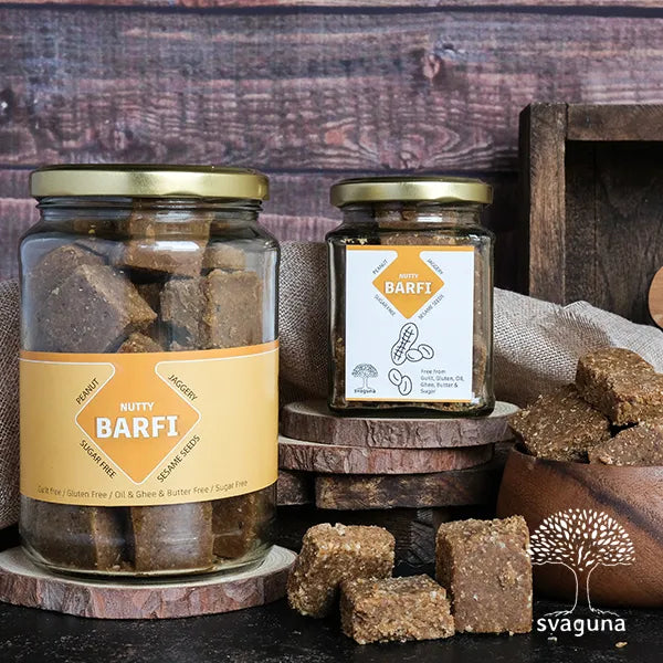 Barfi | Nutty Barfi – Vegan, Gluten Free, Sugar Free, Guilt Free, Oil Free & Butter Free – Svaguna – 180gm