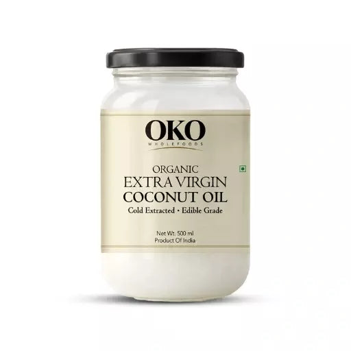 Oil| Organic Extra Virgin Coconut Oil - Cold Extracted, Edible Grade - OKO Whole Food - 500ml