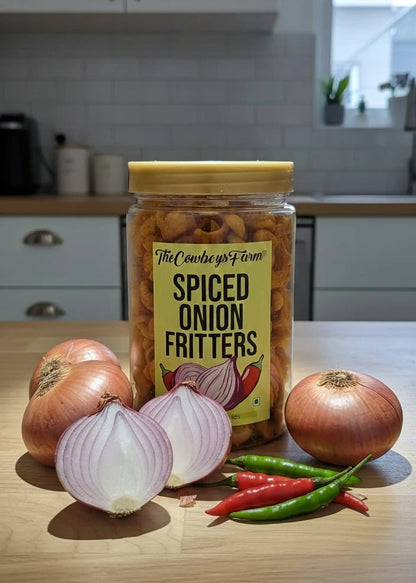 Spiced Onion Fritters - Made with Ragi, Rice Flour &amp;amp; Urad Dal  – No Palm Oil ,No Added Ajwain ,No Preservative Free &amp; Chemical Free – The Cow Boys Farm – 150 gm