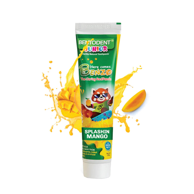 Toothpaste | Splashin Mango - Vegan, Fluoride Free &amp;amp; Glycerin Free - Bentodent - 100gm