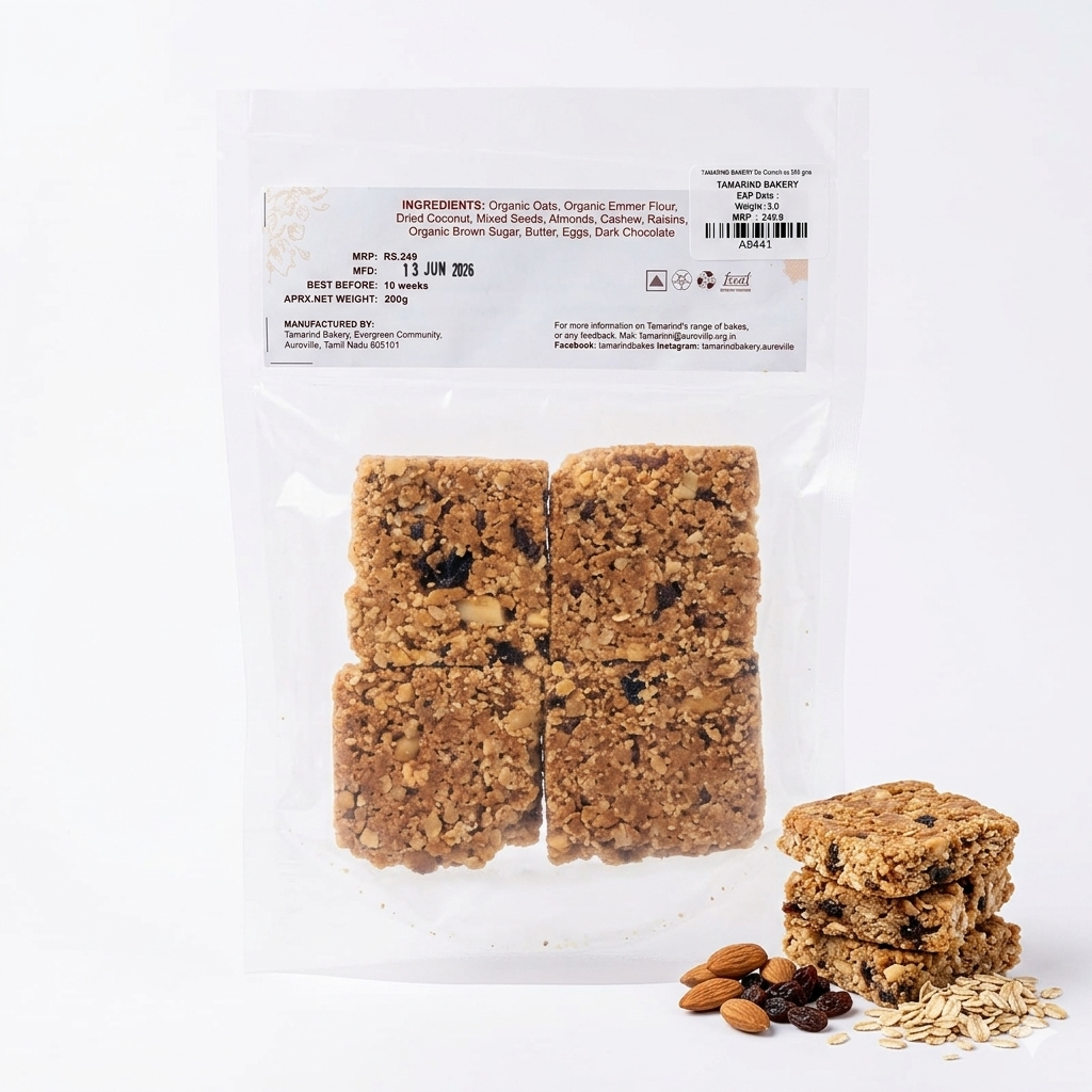Oat Crunchies -Baked in Wood Fired Ovens – Tamarind Bakery – 200gm