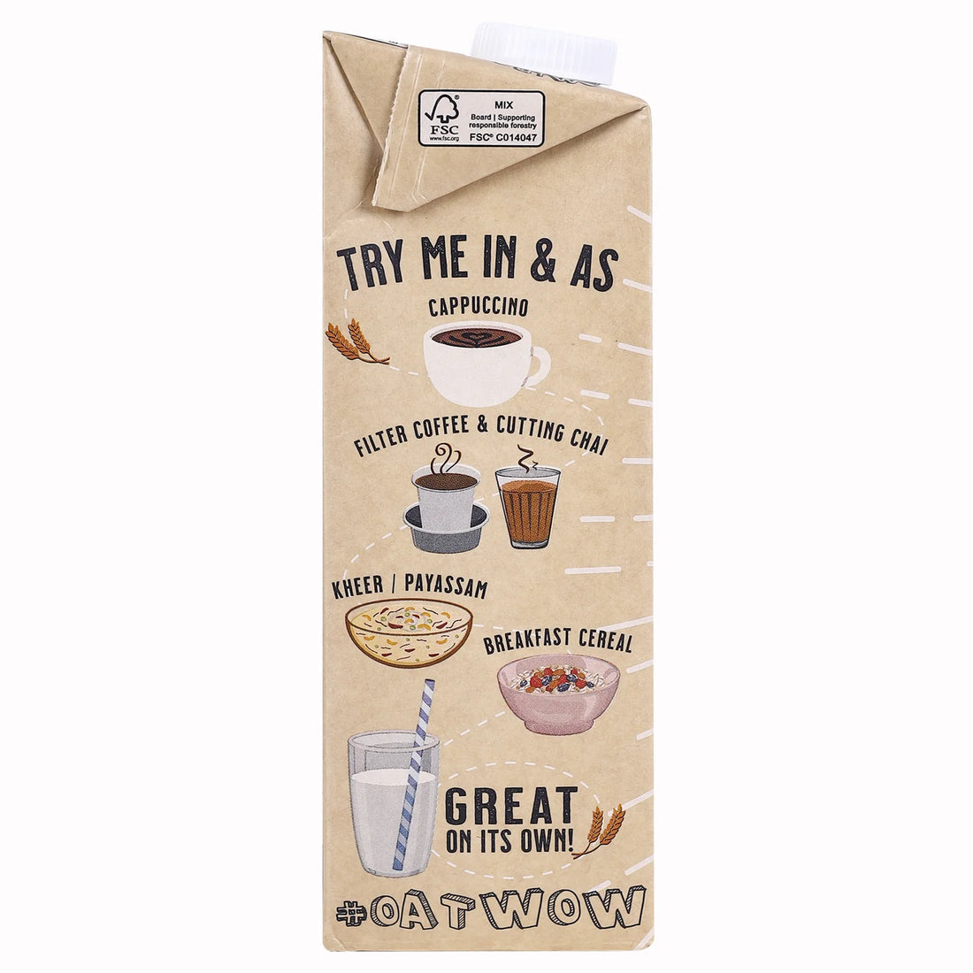 Oat Milk | Oat Wow (Classic) - Dairy Free, Preservatives Free, Lactose Free &amp; No Added Sugar - Urban Platter - 1000ml