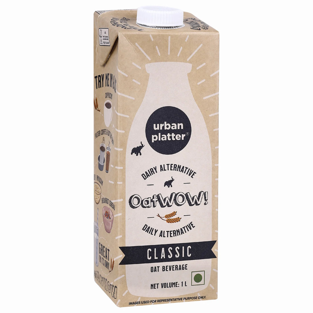 Oat Milk | Oat Wow (Classic) - Dairy Free, Preservatives Free, Lactose Free &amp; No Added Sugar - Urban Platter - 1000ml