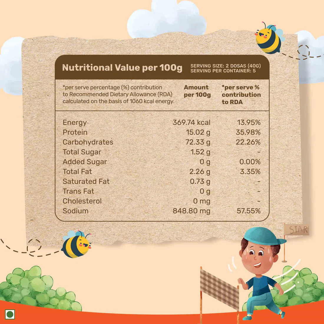 Oats Chilla | Super (With Brown Rice &amp; Red Poha) - Age 2 + - Natural - Preservatives Free &amp; Rich In Antioxidant - Conscious Food - 200gm