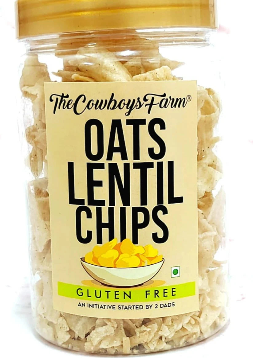 Chips | Oats Lentil Chips – Gluten Free, No Palm Oil, No Flavor Enhancer, No Artificial Colors & No Added Preservatives – Natural Ingredients – The Cowboys Farm – 180gm
