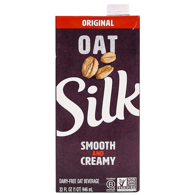 Oats Milk | Original - Smooth & Creamy – Vegan, Gluten Free, Dairy Free, No Added Artificial Flavors & No Added Colors - Silk – 946ml