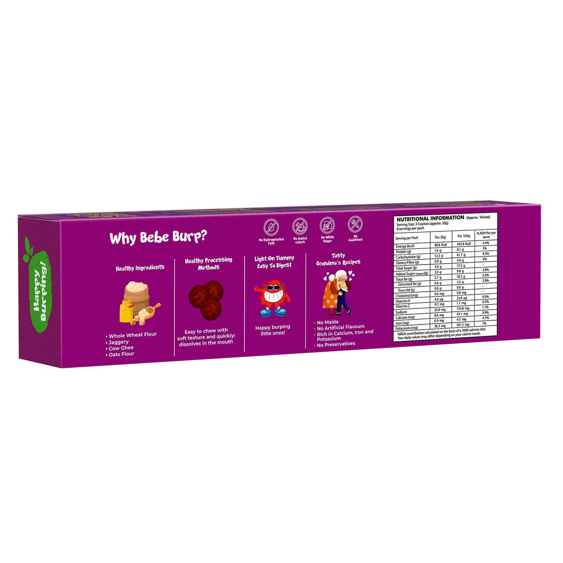 Cookies | Oats &amp; Raisins - Everyday Delight -  Refined Sugar Free, No Stabilizers, No Emulsifiers, No Artificial Flavors &amp;amp; No Preservatives  - Bebe Burp- 150gm
