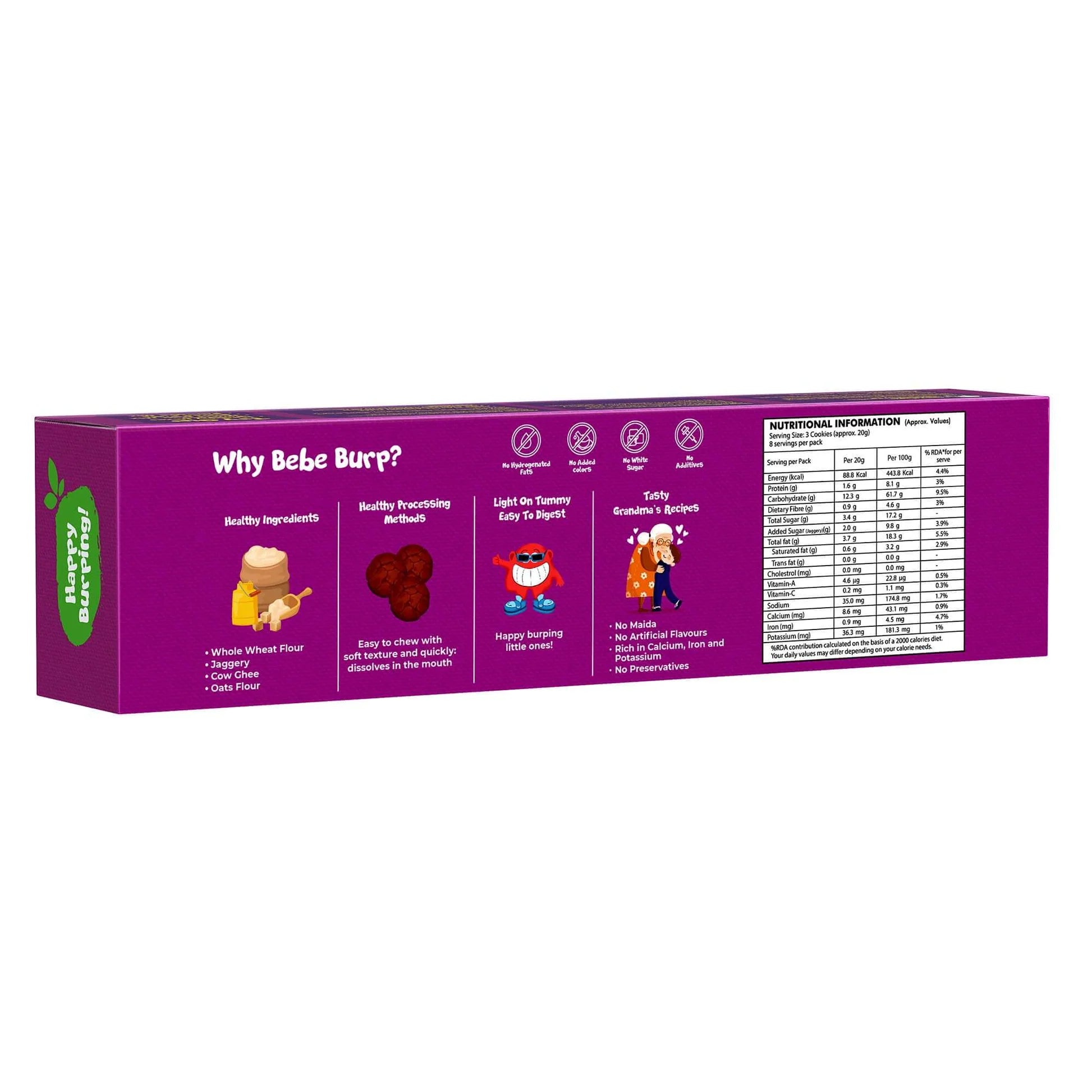 Cookies | Oats &amp; Raisins - Everyday Delight -  Refined Sugar Free, No Stabilizers, No Emulsifiers, No Artificial Flavors &amp;amp; No Preservatives  - Bebe Burp- 150gm