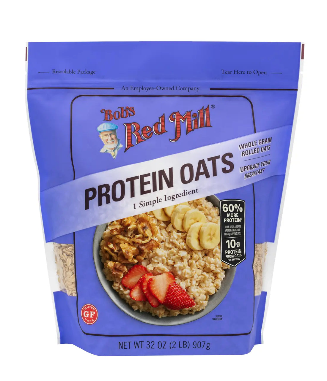 Oats | Protein Oats - Whole Grain Rolled Oats - Gluten Free &amp; High In Protein - Bob&