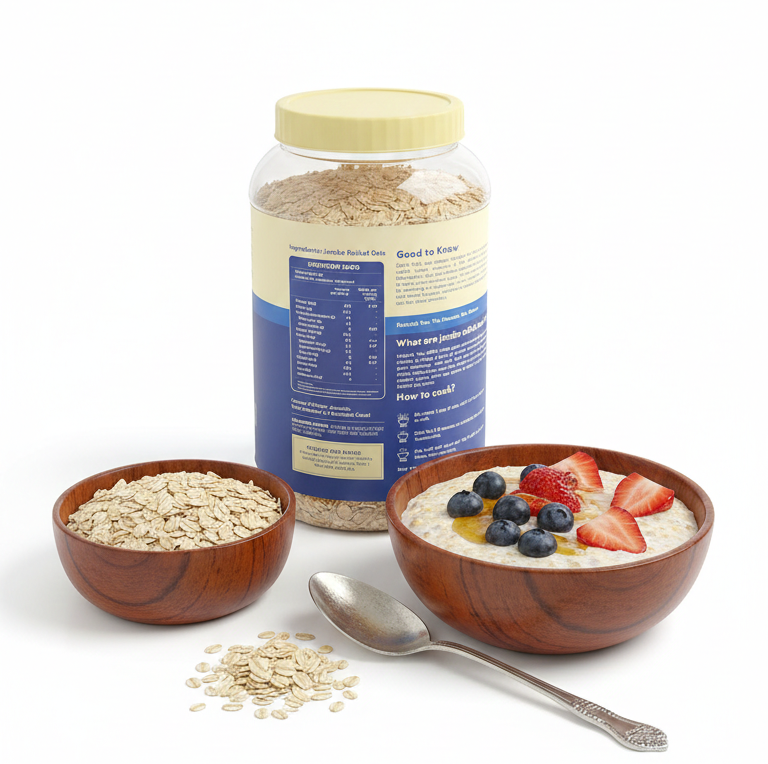 Oats | Jumbo rolled oats - High In Fiber And Protein - Vegan &amp; Gluten Free -Non GMO , No Preservatives &amp; No Added Sugar - Nourish You - 1000gm