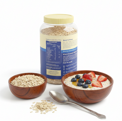 Oats | Jumbo rolled oats - High In Fiber And Protein - Vegan &amp; Gluten Free -Non GMO , No Preservatives &amp; No Added Sugar - Nourish You - 1000gm