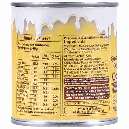 Oatwow | Sweetened Condensed (Dessert Mate) - Perfect for Cakes, Fudge, Cookies - Rich &amp;amp; Tasty - Dairy &amp; Soy Free - Urban Platter - 320gm