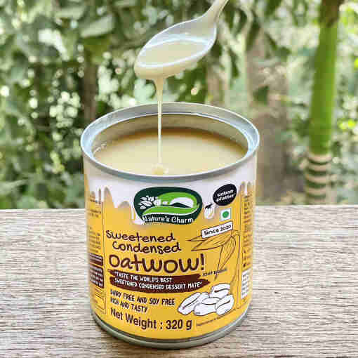 Oatwow | Sweetened Condensed (Dessert Mate) - Perfect for Cakes, Fudge, Cookies - Rich &amp;amp; Tasty - Dairy &amp; Soy Free - Urban Platter - 320gm