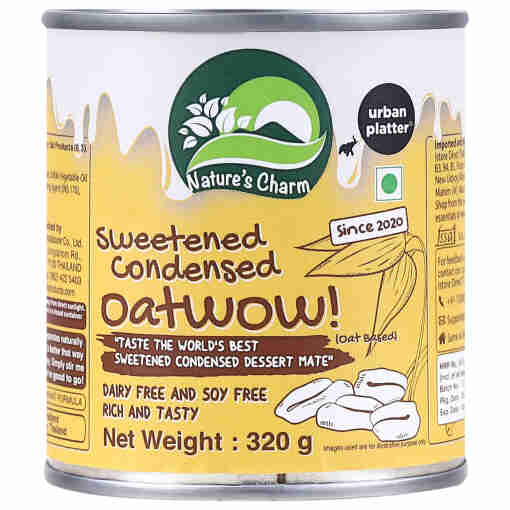 Oatwow | Sweetened Condensed (Dessert Mate) - Perfect for Cakes, Fudge, Cookies - Rich &amp;amp; Tasty - Dairy &amp; Soy Free - Urban Platter - 320gm