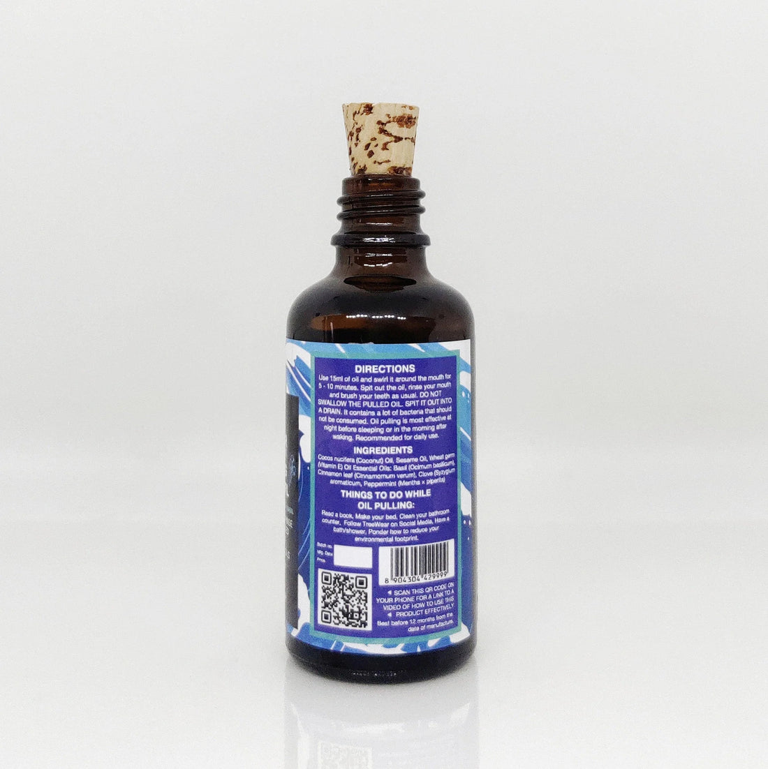 Oil Pulling | Mouth Swirl - Peppermint - Clove - Coconut - Natural - Cold Presed - Detoxifies The Body Prevents Cavities Fight Bad Breath Improves Gum Health &amp; mmunity - TreeWear - 50ml
