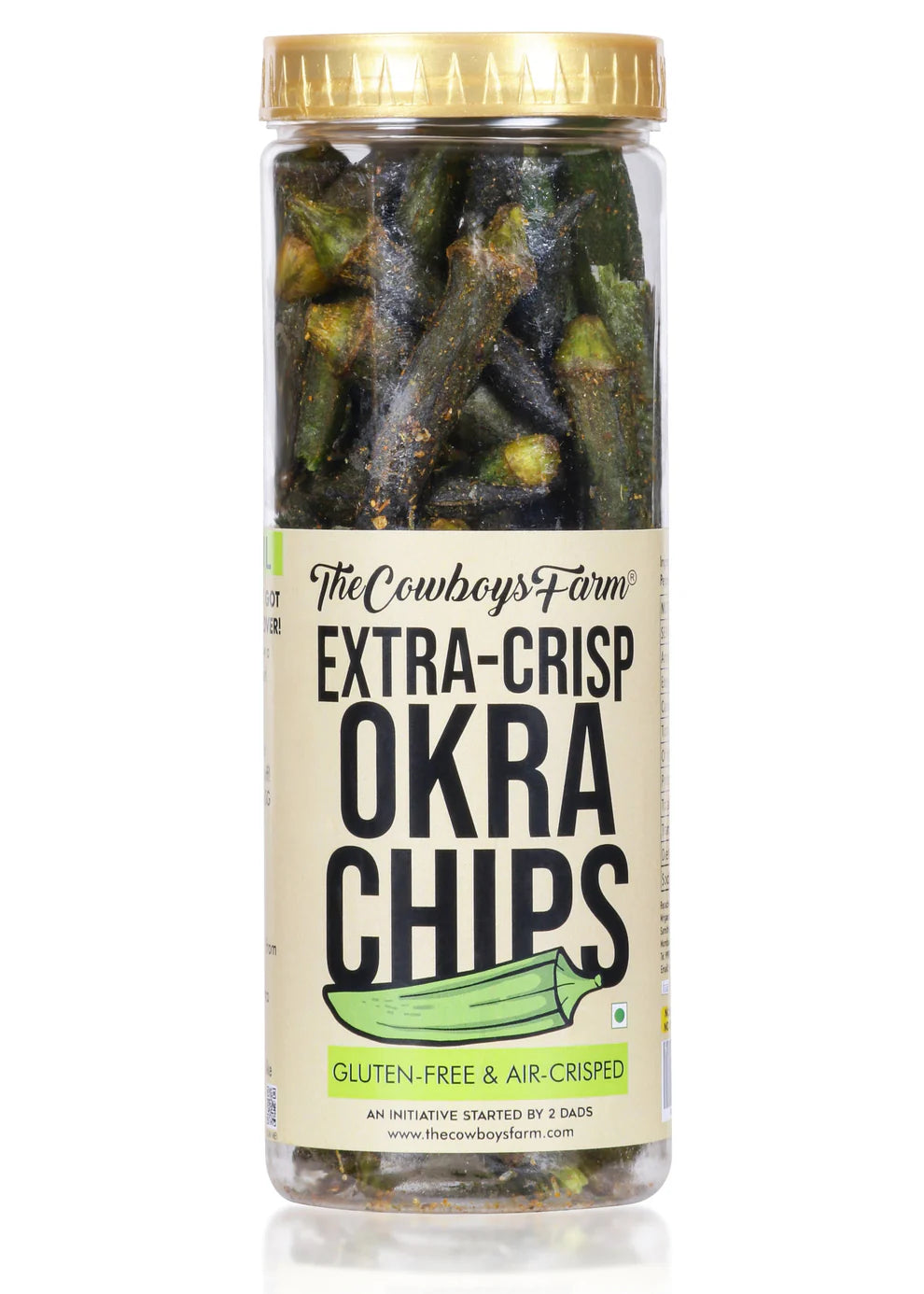 Chips | Extra Crisp Okra Chips - Gluten Free, No Palm Oil, No Onion. No Garlic & No Added Preservatives – The Cow Boys Farm – 60gm