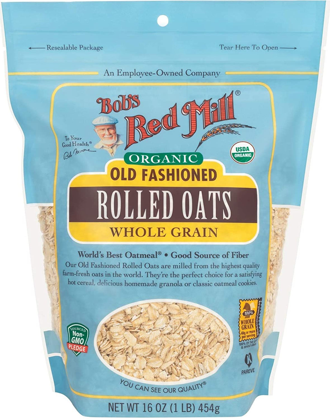 Old Fashioned Whole Grain Rolled Oats – Vegan & Gluten Free - Bob’s Red Mill – 907gm