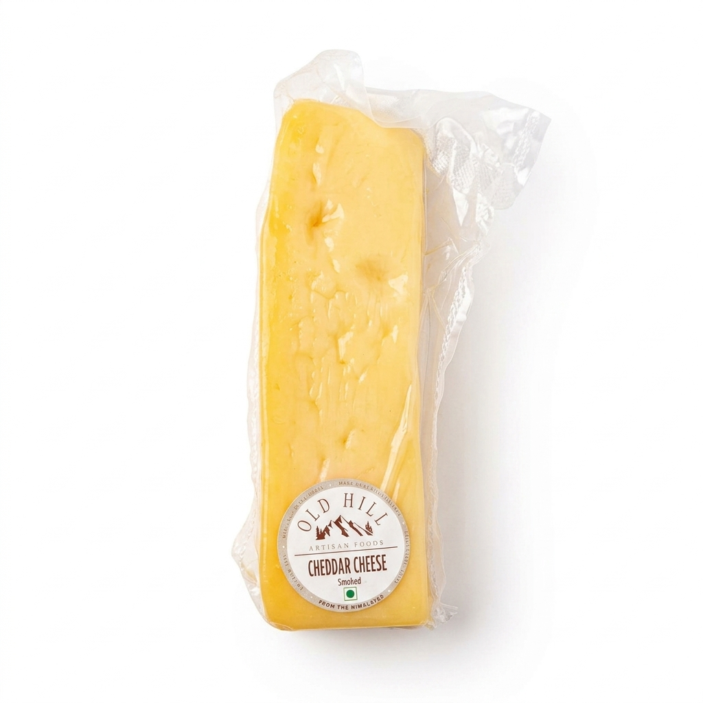 Cheese  | Cheddar Cheese (Smoked) - 100% Natural - Pasteurized – No Added Preservatives - Old Hill – 100gm