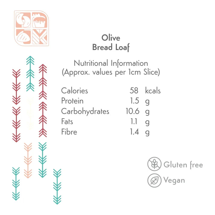 Bread | Olive Bread Loaf - Vegan, Gluten Free, No Bread Improver, Emulsifiers, Stabiliser, No Preservatives & No Flavour Enhancer Or No Refined Sugar – Nature’s Soul – 400gm