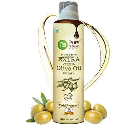 Olive Oil Spray | Extra Virgin Olive Oil Spray – Ideal for Dressing, Baking, Air Frying - Good For Skin, Hair &amp;amp; Massage - Organic – Cold Pressed – Pure Nutrition – 200ml