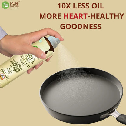 Olive Oil Spray | Extra Virgin Olive Oil Spray – Ideal for Dressing, Baking, Air Frying - Good For Skin, Hair &amp;amp; Massage - Organic – Cold Pressed – Pure Nutrition – 200ml
