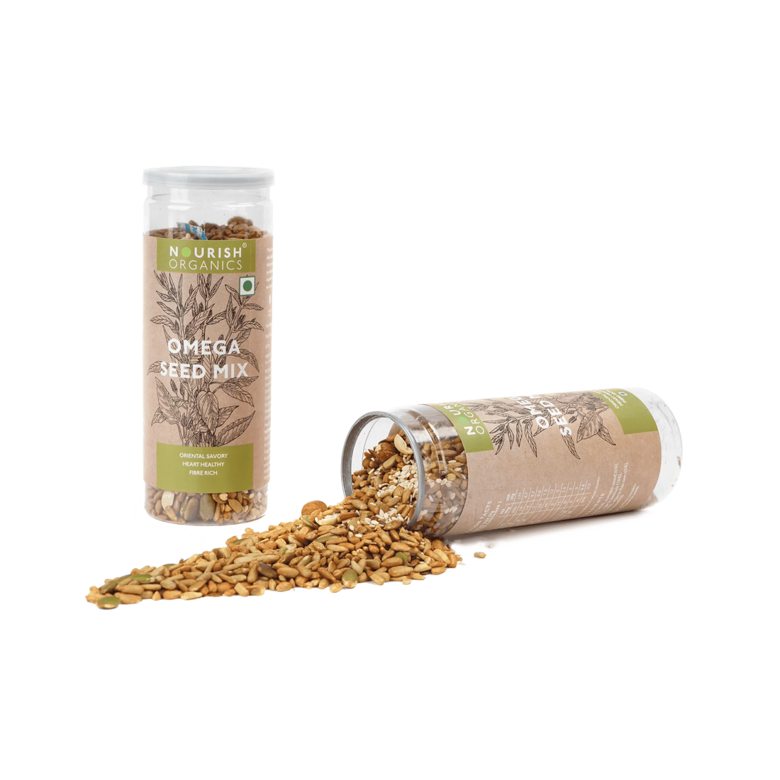 Omega Seed Mix - No Added Sugar, Keto Friendly, High Protein &amp; Rich In Fiber - Nourish Organics - 150gm