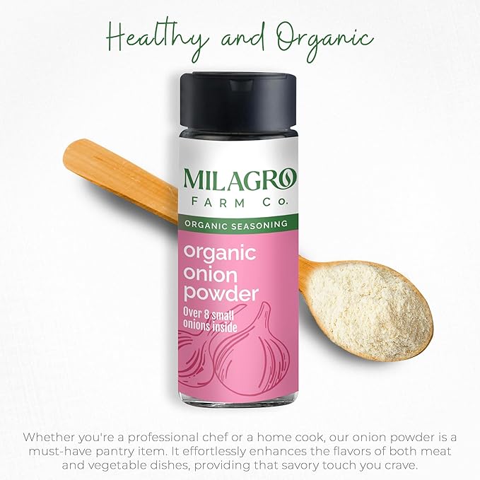 Onion Powder | Over 8 Small Onion Inside - Organic – Additive Free &amp;amp; No Preservatives – Milagro Farm Co. – 50gm